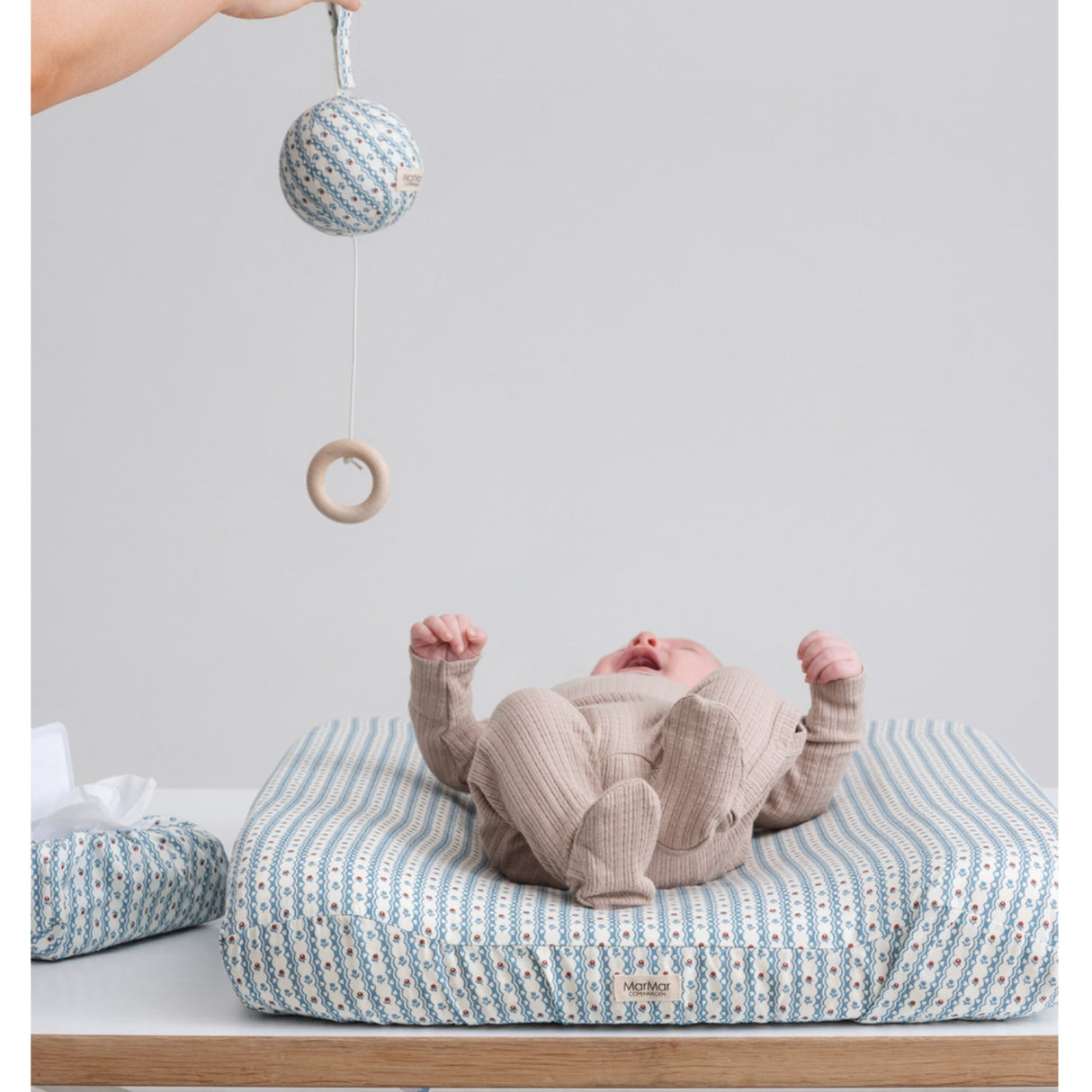 MarMar Cotton Percale Home Floral Stripe Music Mobile