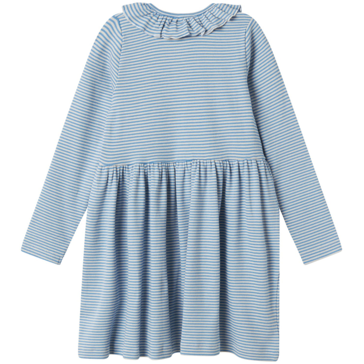MarMar Modal Fine Rib Blue Stripe Dama LS Dress
