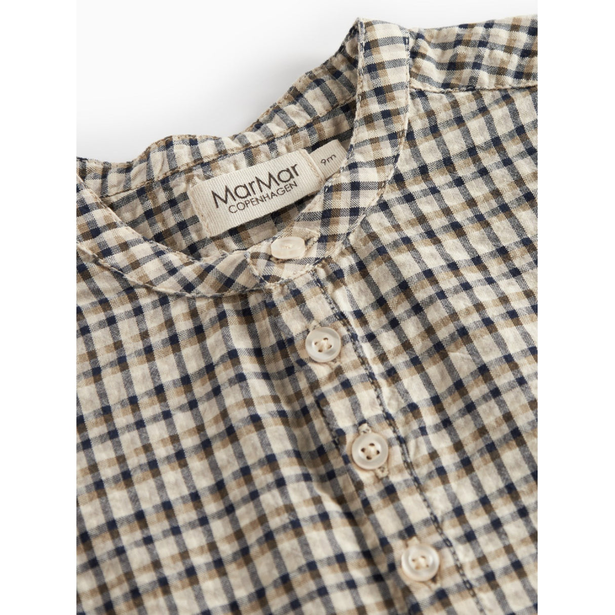 MarMar Seersucker Check Pilot Navy Check Totoro Shirt