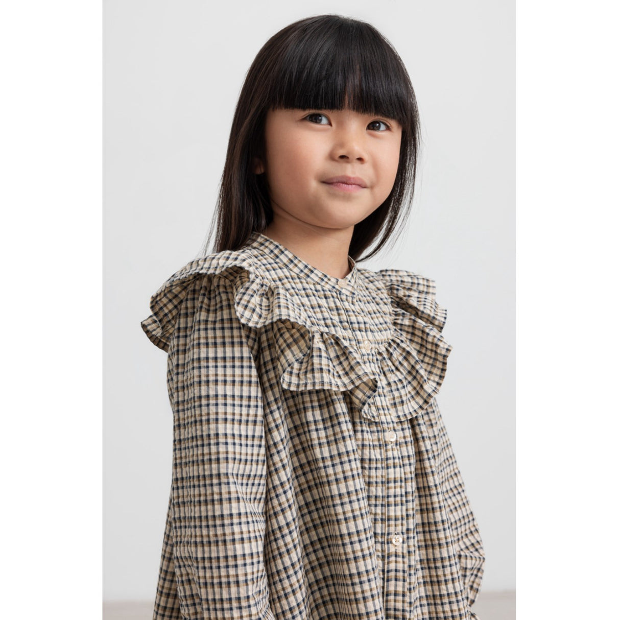 MarMar Seersucker Check Pilot Navy Check Dalina Dress