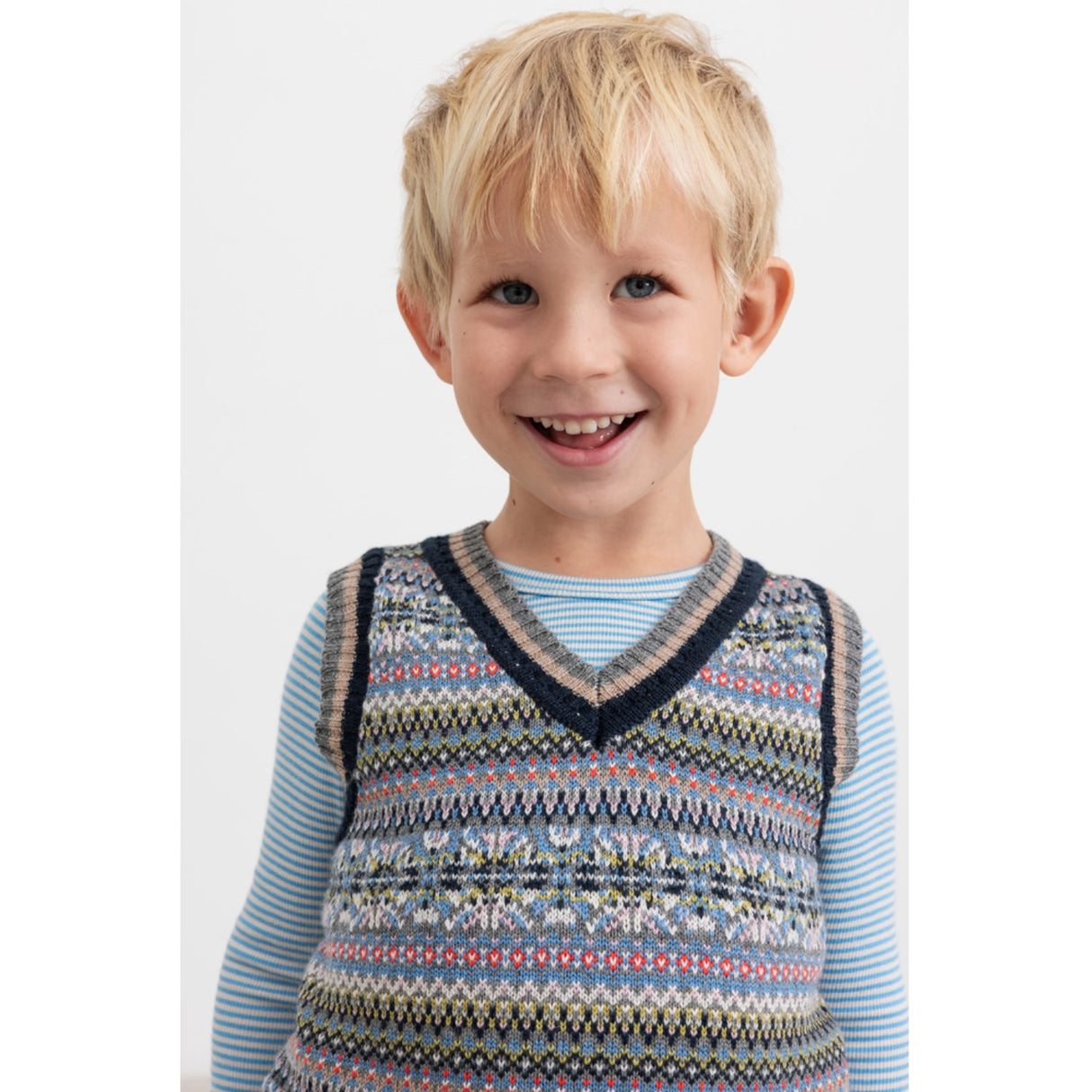 MarMar Light Cotton Wool Fair Isle Fair Isle Taj B Knitted Vest