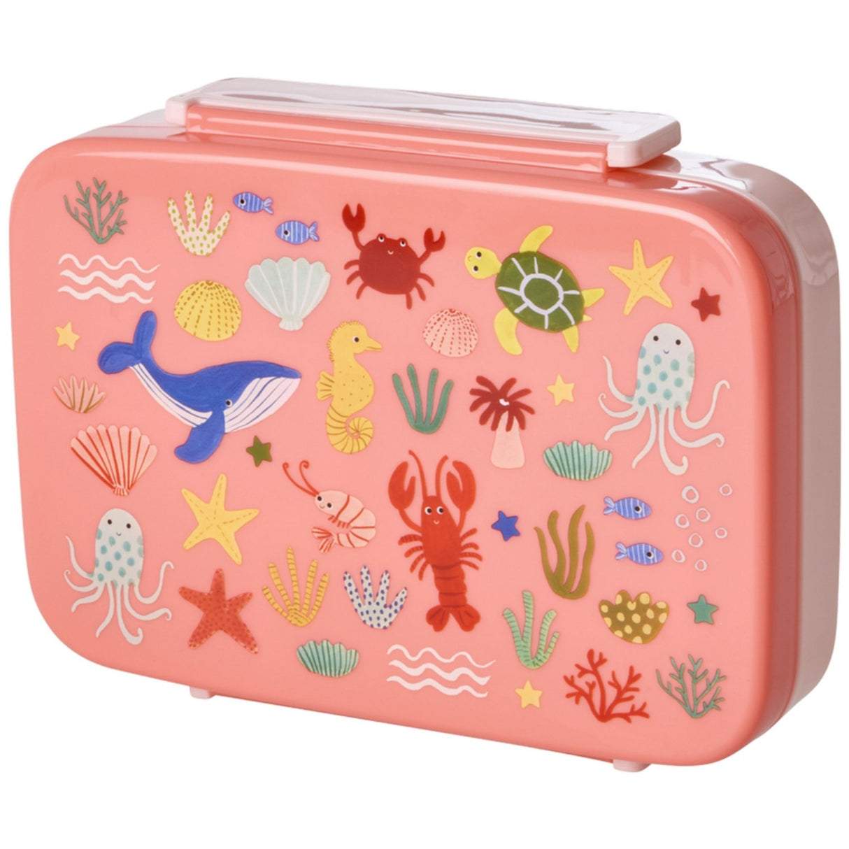 Rice Coral Ocean Print Plastic Lunchbox With 6 Rooms