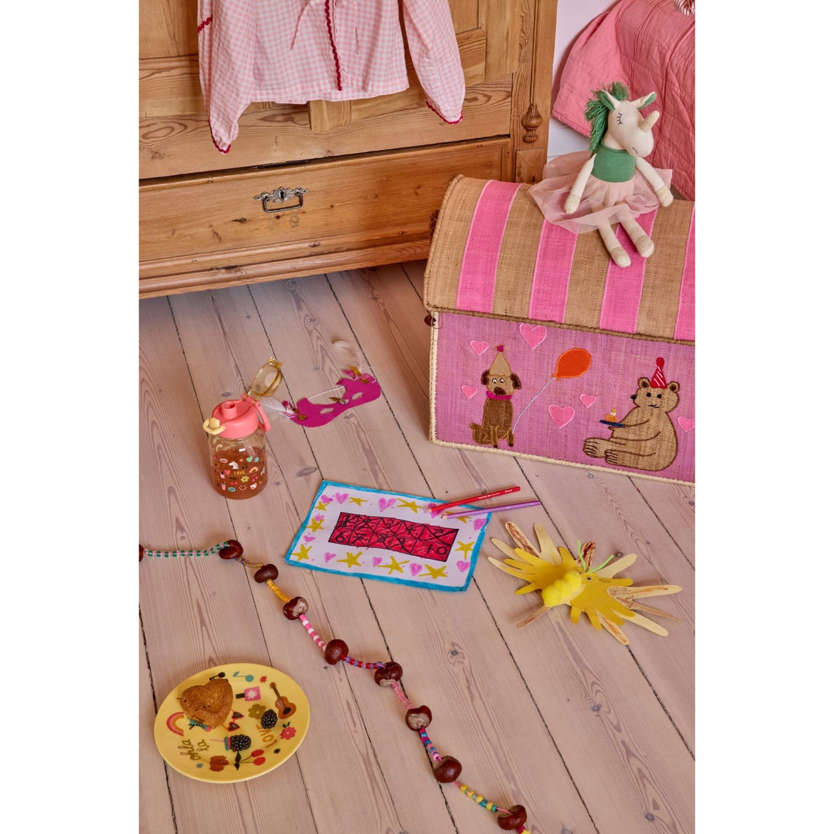 Rice Unicorn Love Print Melamine Round Side Plates