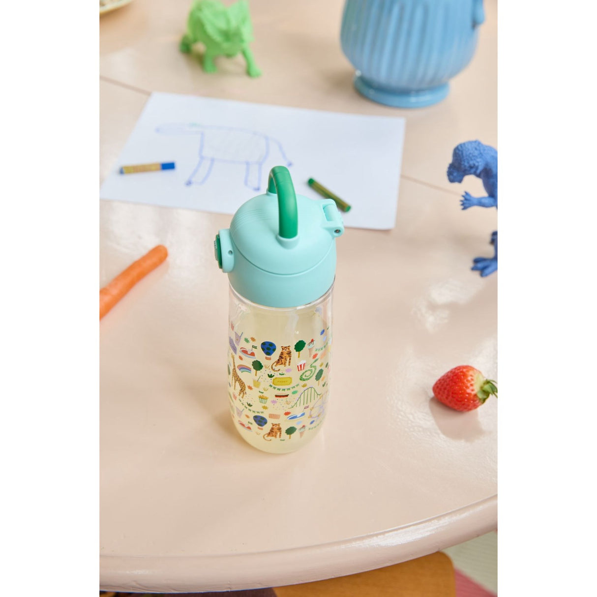 Rice Mint Fun Fair Print Plastic Kids Drinking Bottle 550 Ml
