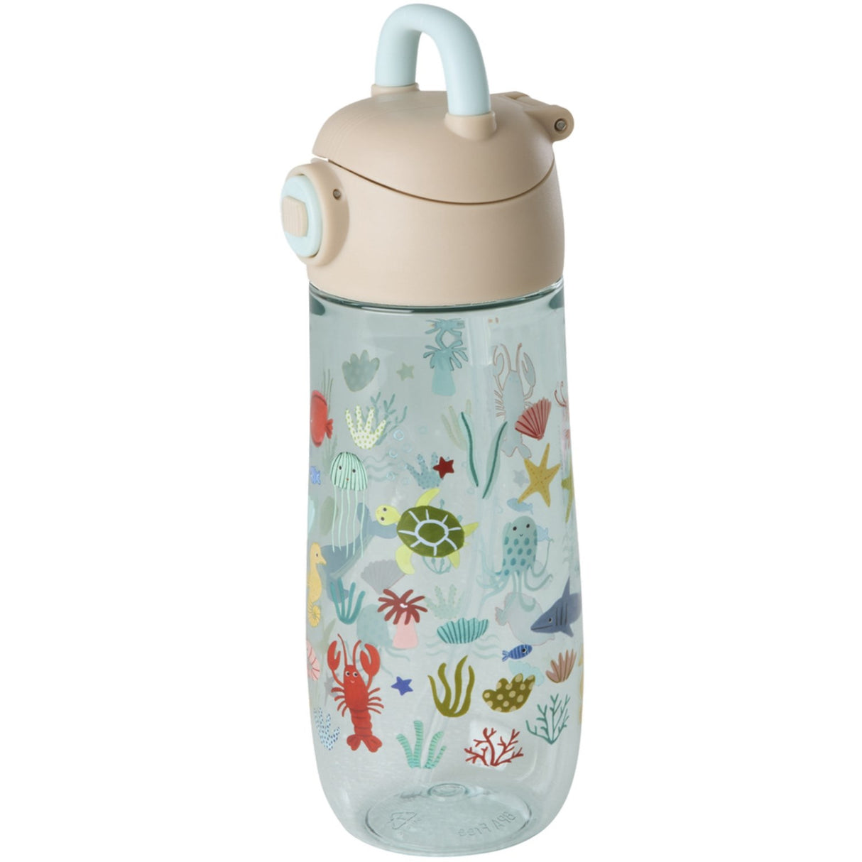 Rice Blue Ocean Print Plastic Kids Drinking Bottle 550 Ml