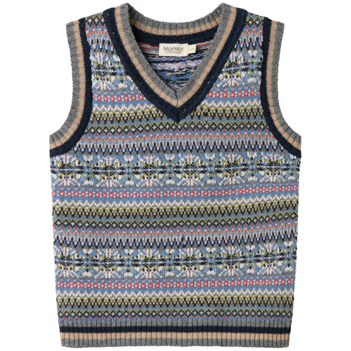 MarMar Light Cotton Wool Fair Isle Fair Isle Taj Knitted Vest