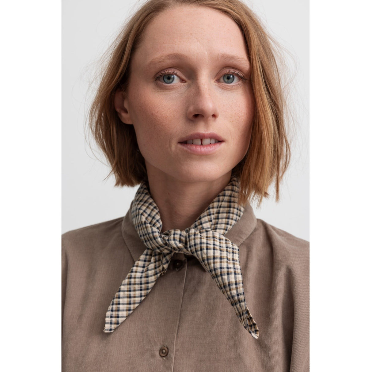 MarMar Seersucker Check Pilot Navy Check Airo Scarf