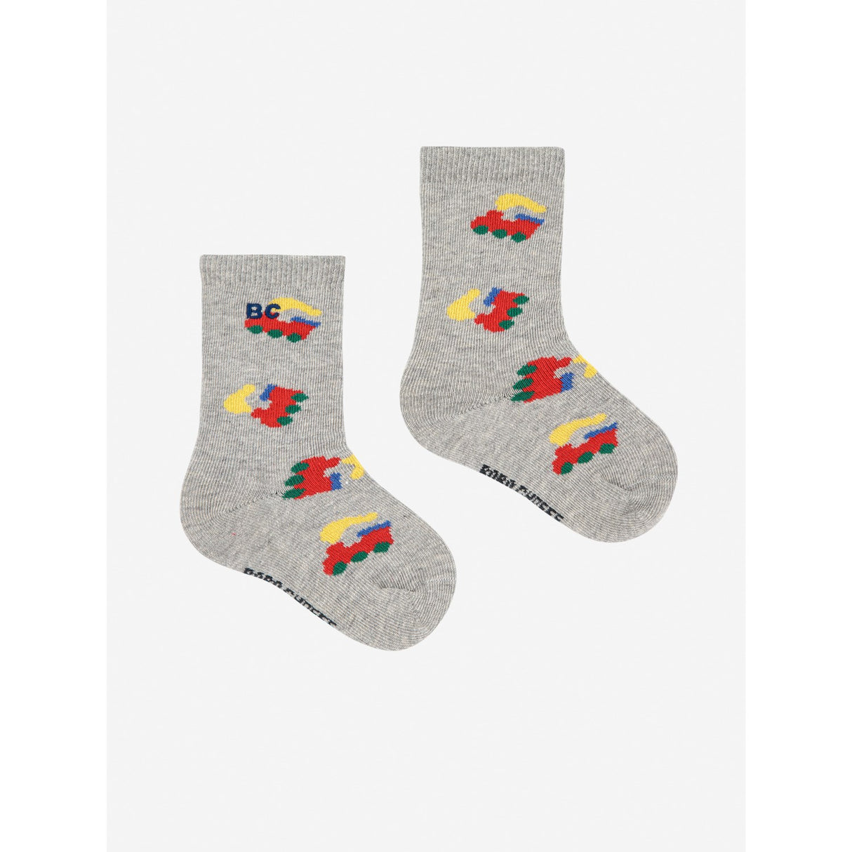 Bobo Choses Light Heather Grey Bobo Choo Choo All Over Long Socks