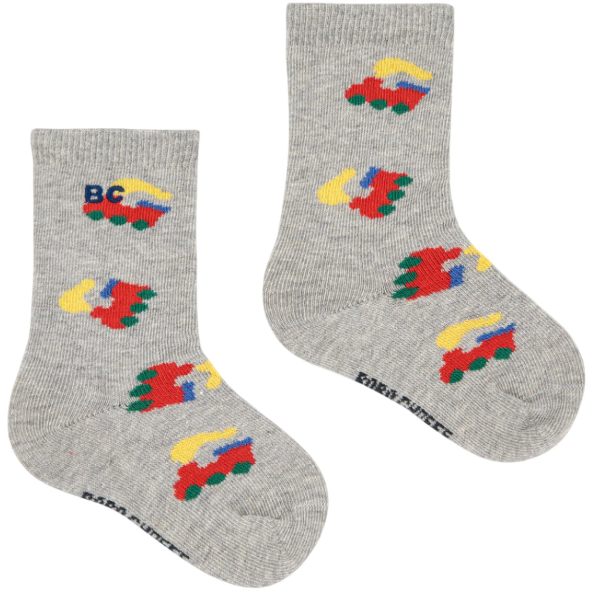 Bobo Choses Light Heather Grey Bobo Choo Choo All Over Long Socks