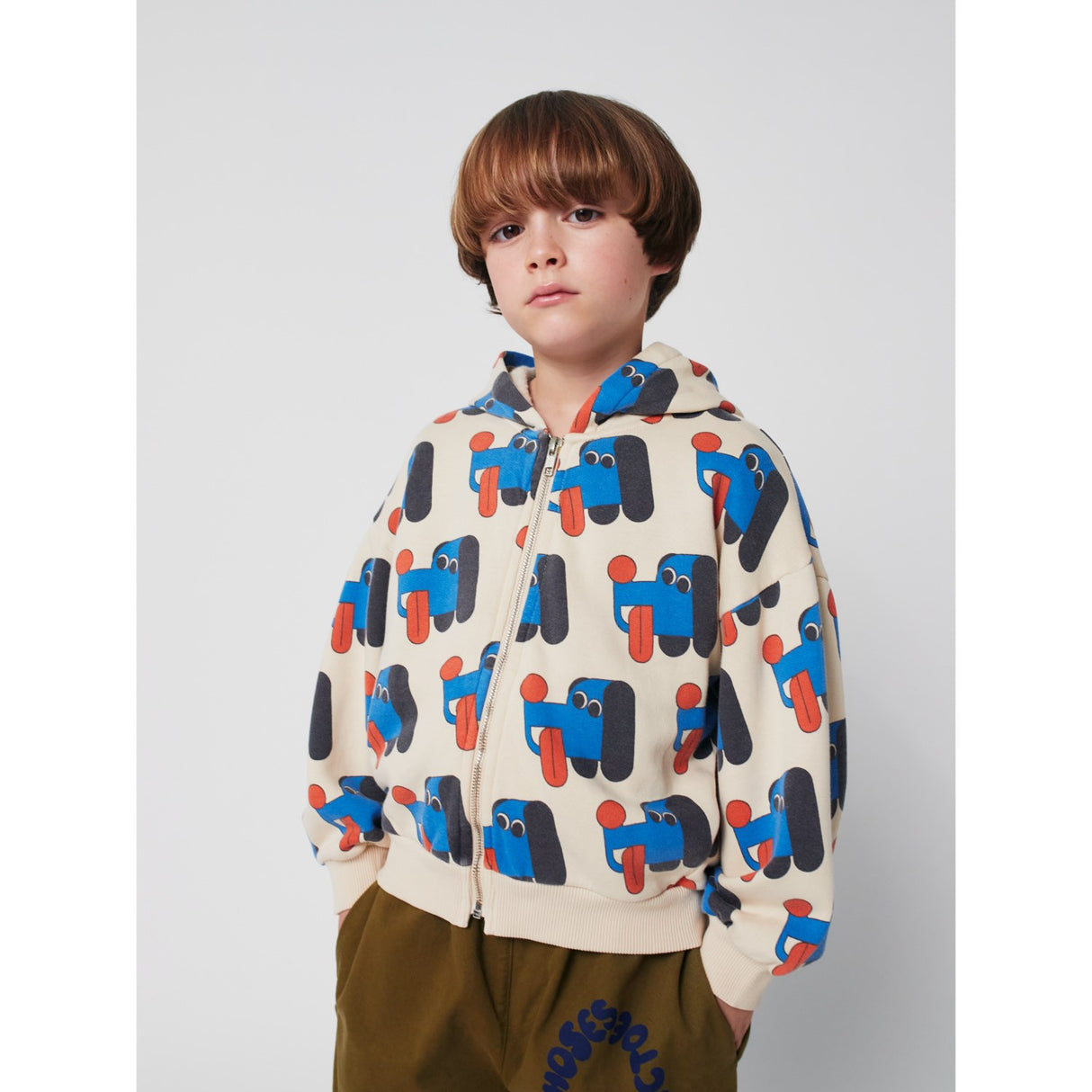 Bobo Choses Offwhite Doggy Mate All Over Zipped Hoodie