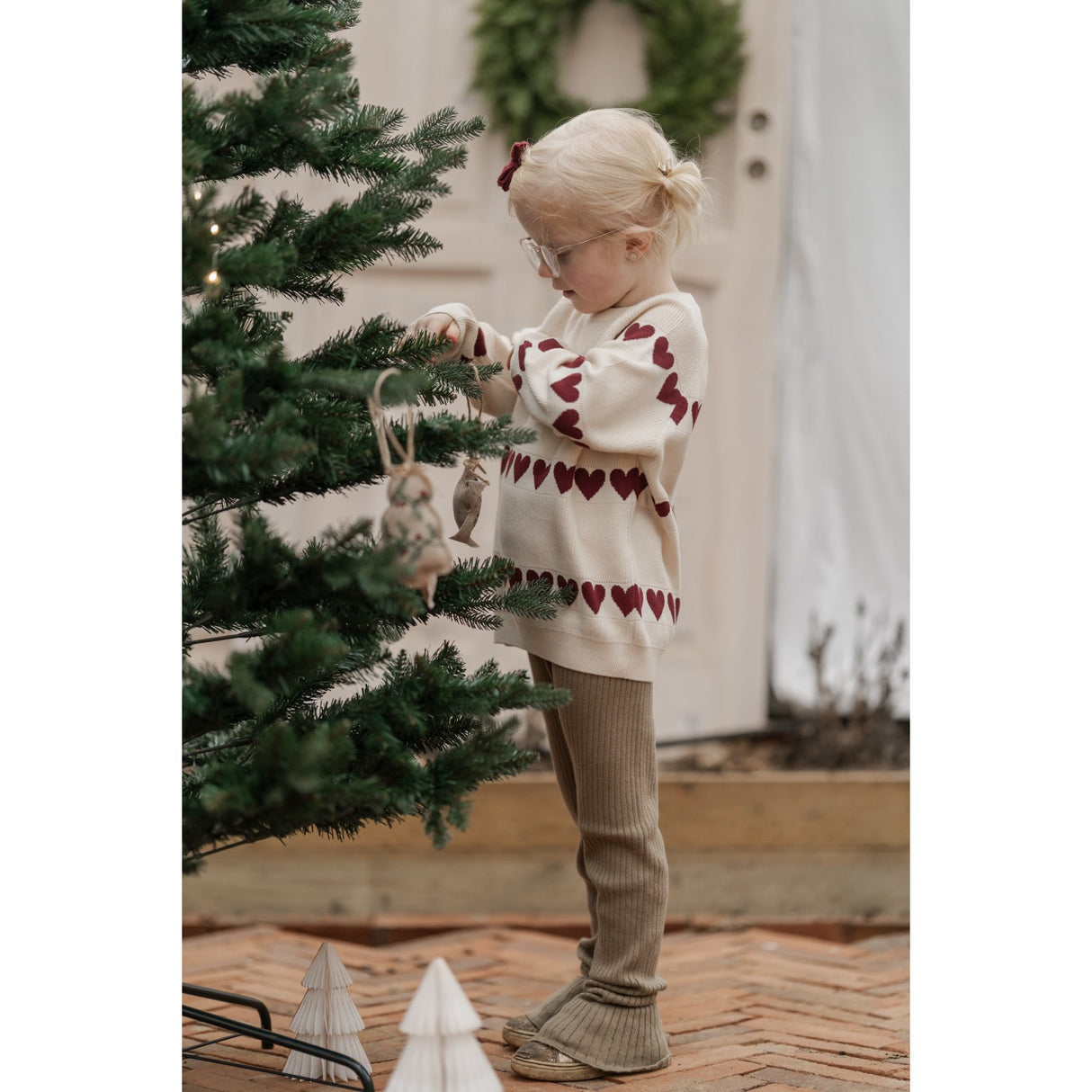 Hanevild Ivory Red Heart Blouse