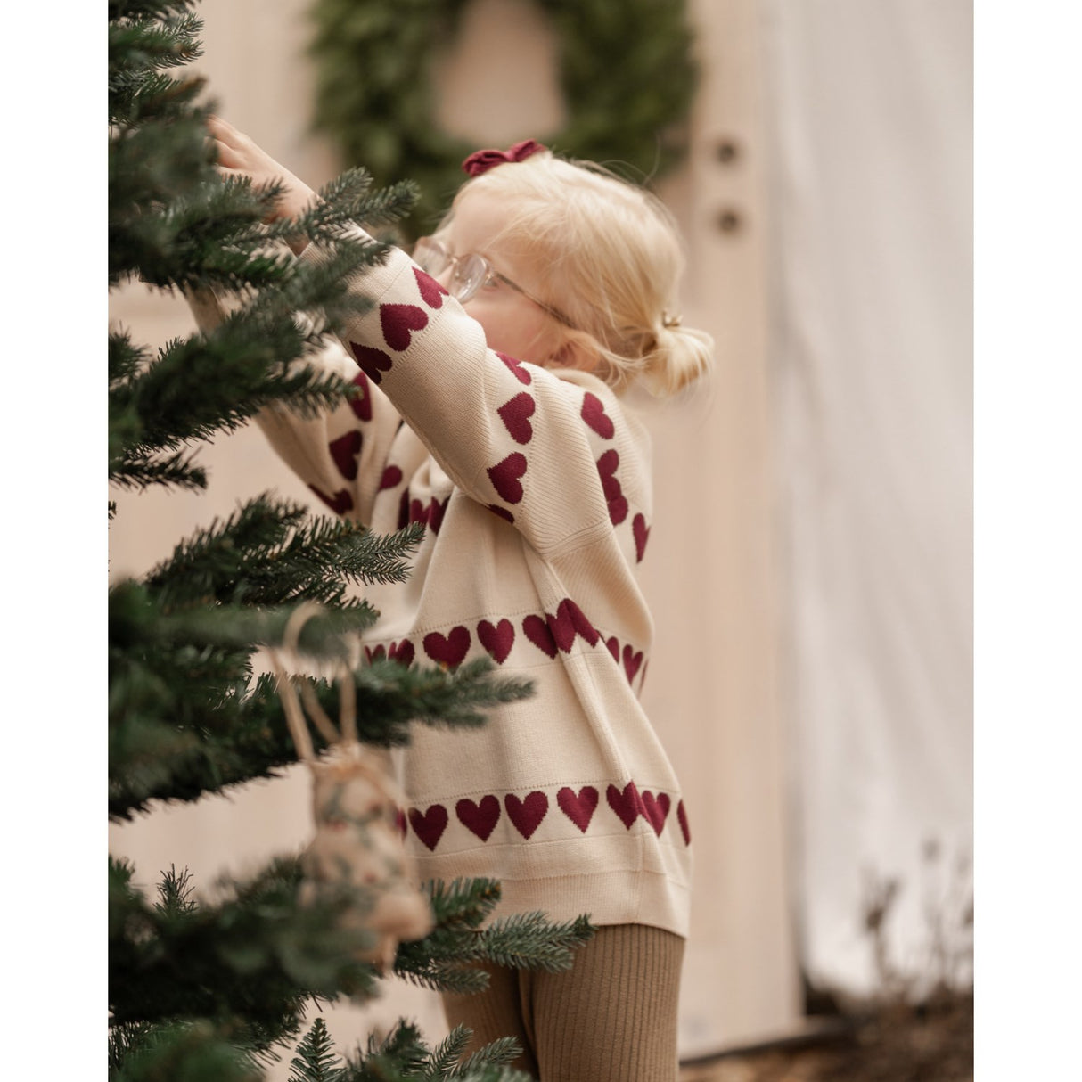 Hanevild Ivory Red Heart Blouse