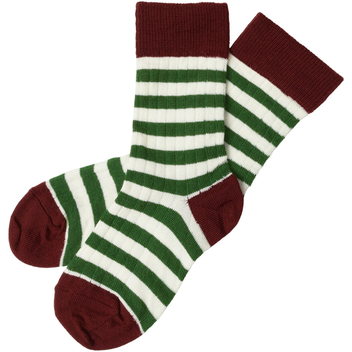 FUB Cranberry/Forrest 2-Pack Classic Stripe Socks