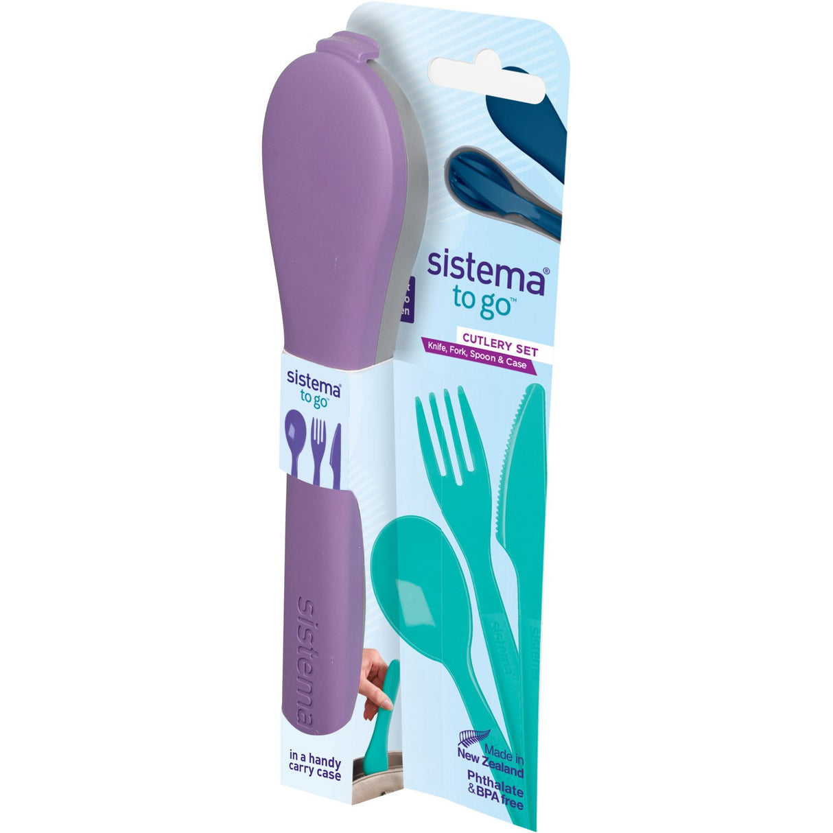 Sistema Misty Purple To Go Cutlery Set