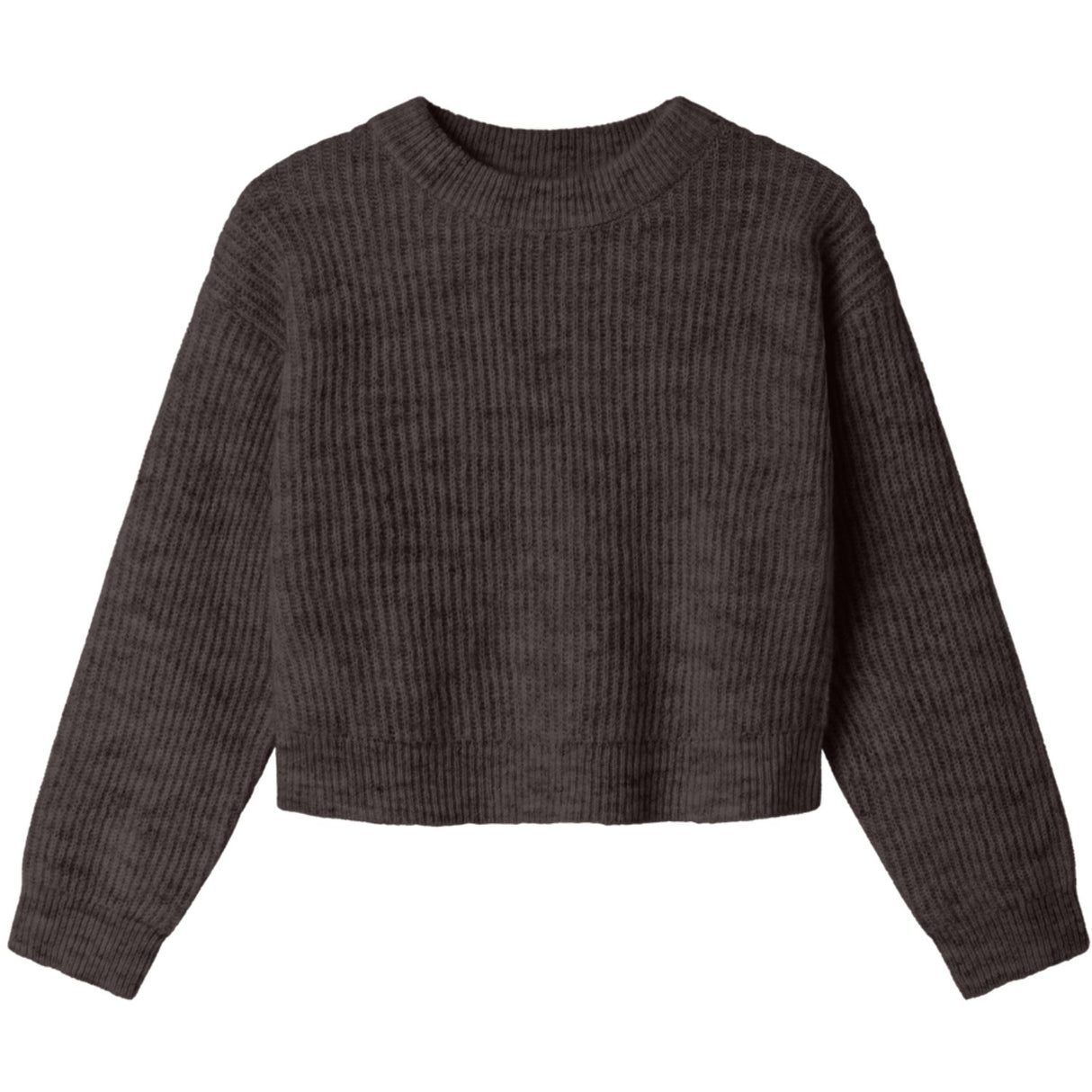 Name It Seal Brown Nkfholly Ls Boxy Short Knit Noos