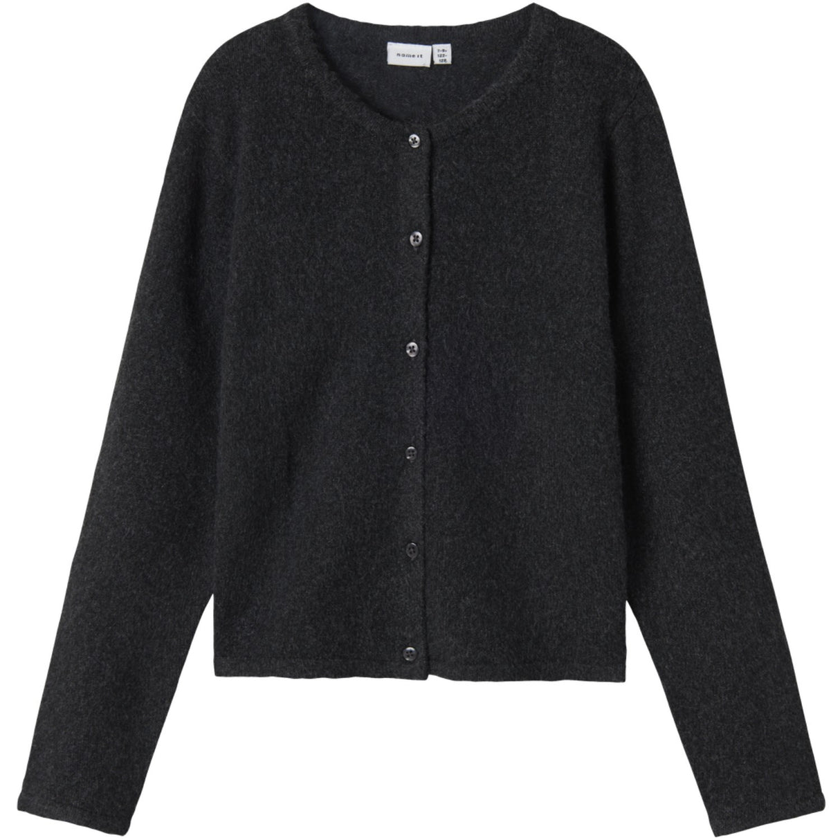 Name It Dark Grey Melange Nkfsaluna Ls Knit Card Noos