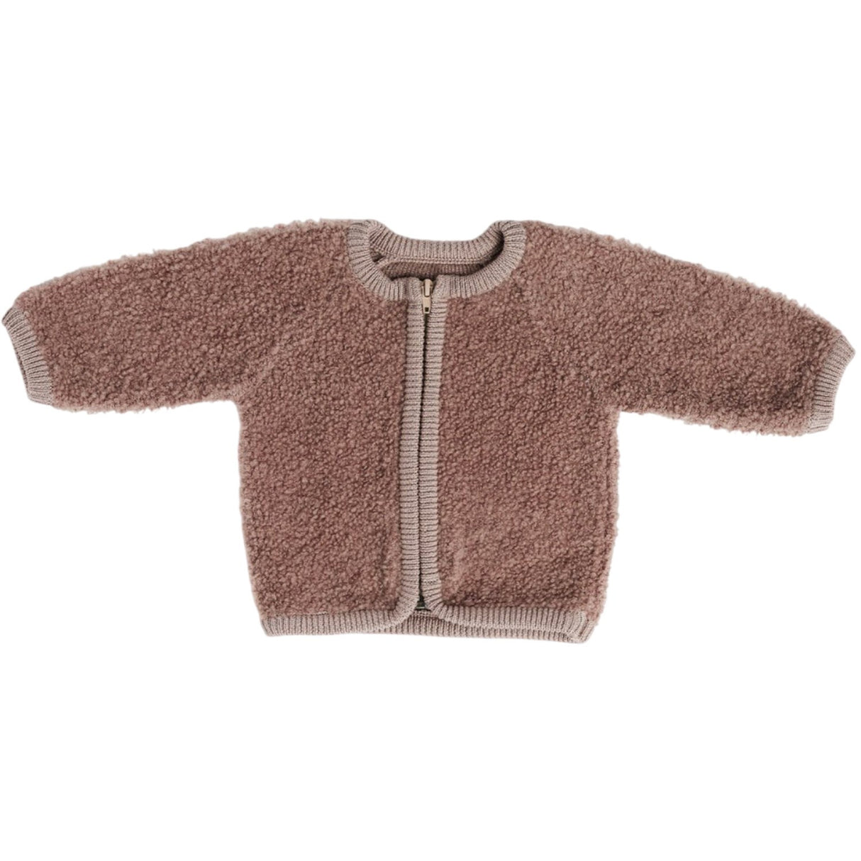 Smallstuff Rose Cardigan With Zipper Bouclé Merino Wool