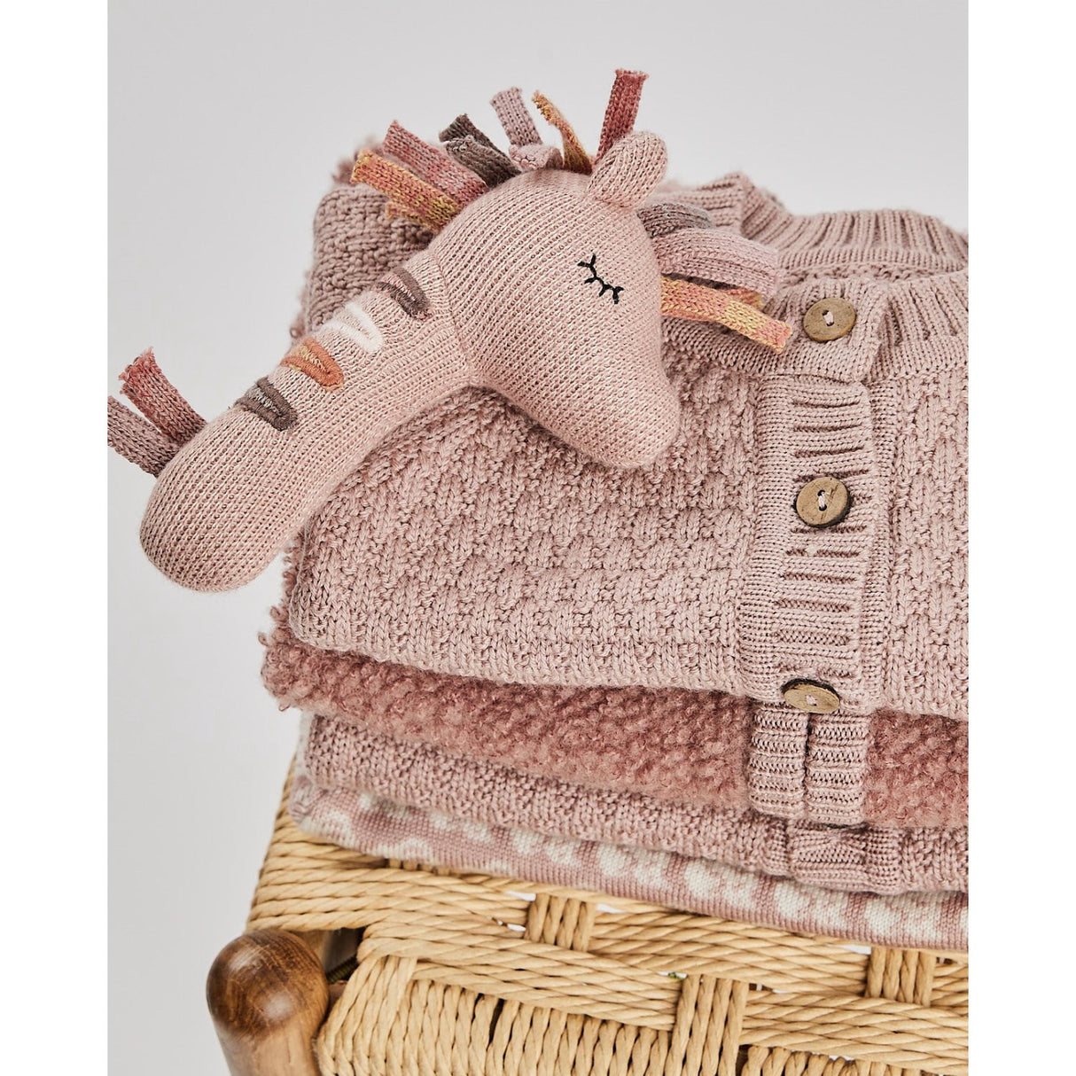 Smallstuff Powder Cardigan Square Knit Merino Wool