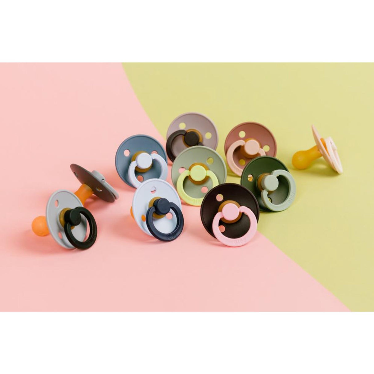 Bibs Baby Blue Pacifier Studio Colour 2-Pack Fusion Latex Petrol Mix