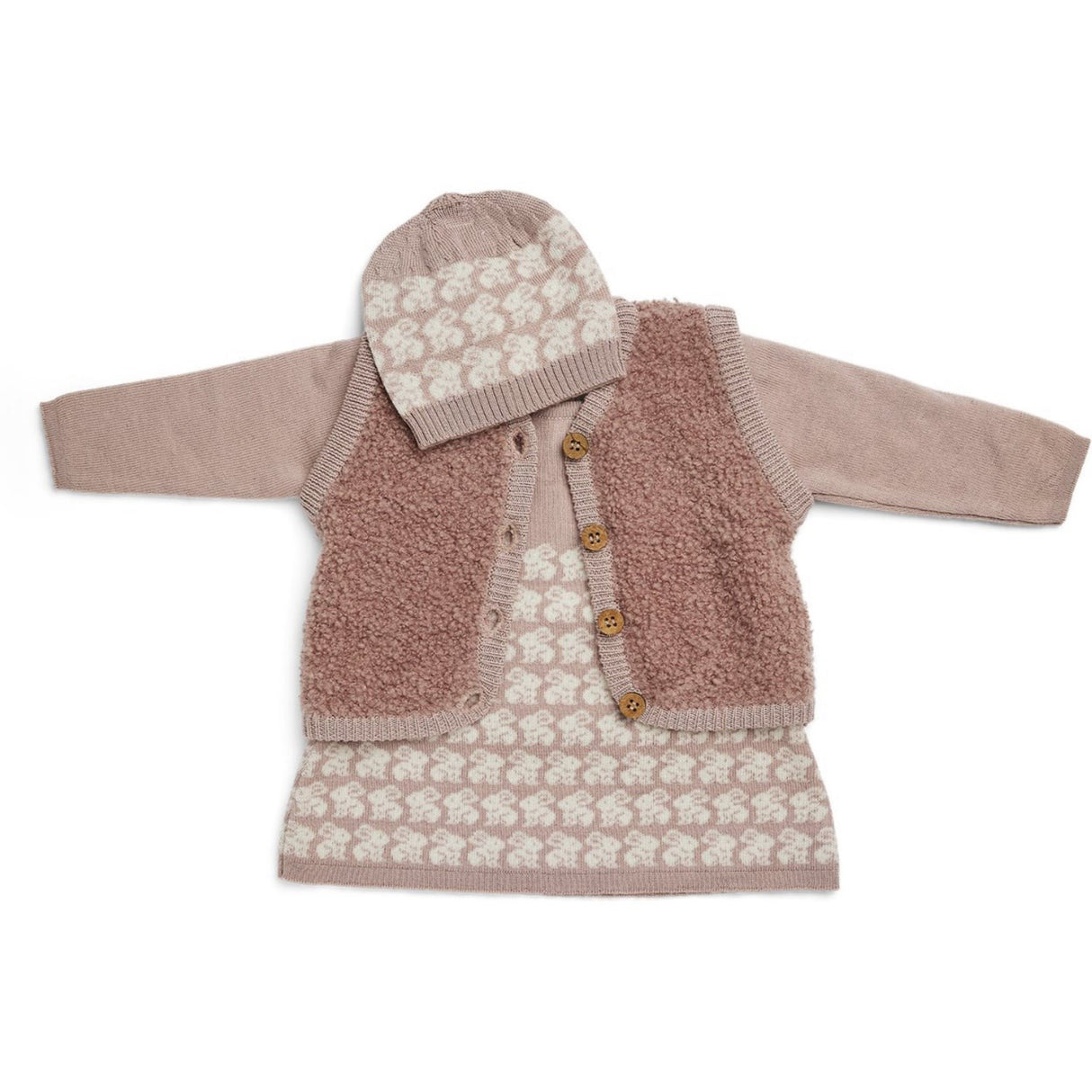 Smallstuff Powder Dress Ao Rabbits Merino Wool