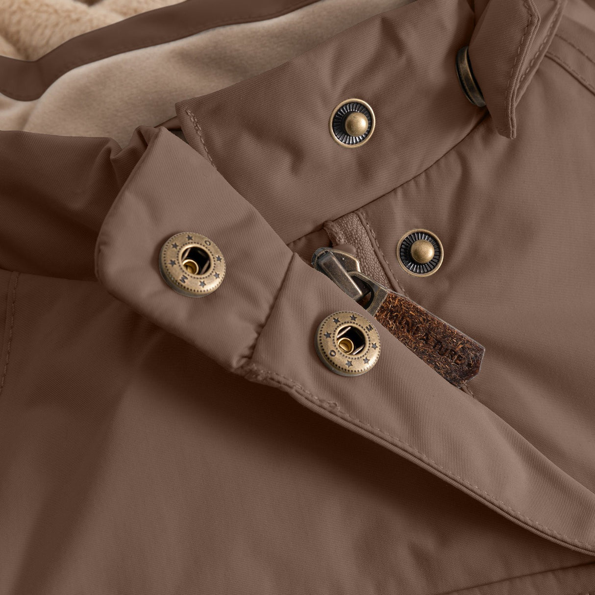 Mini A ture Chestnut Brown Matwang Fleece Lined Winter Jacket. GRS
