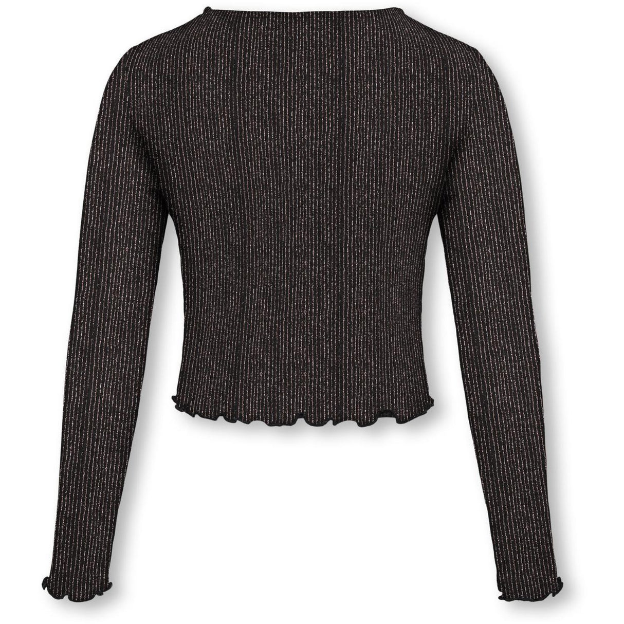 kids ONLY Black Lurex Rose Gold/Stripe Kogqueen L/S Glitter Top Bf Jrs