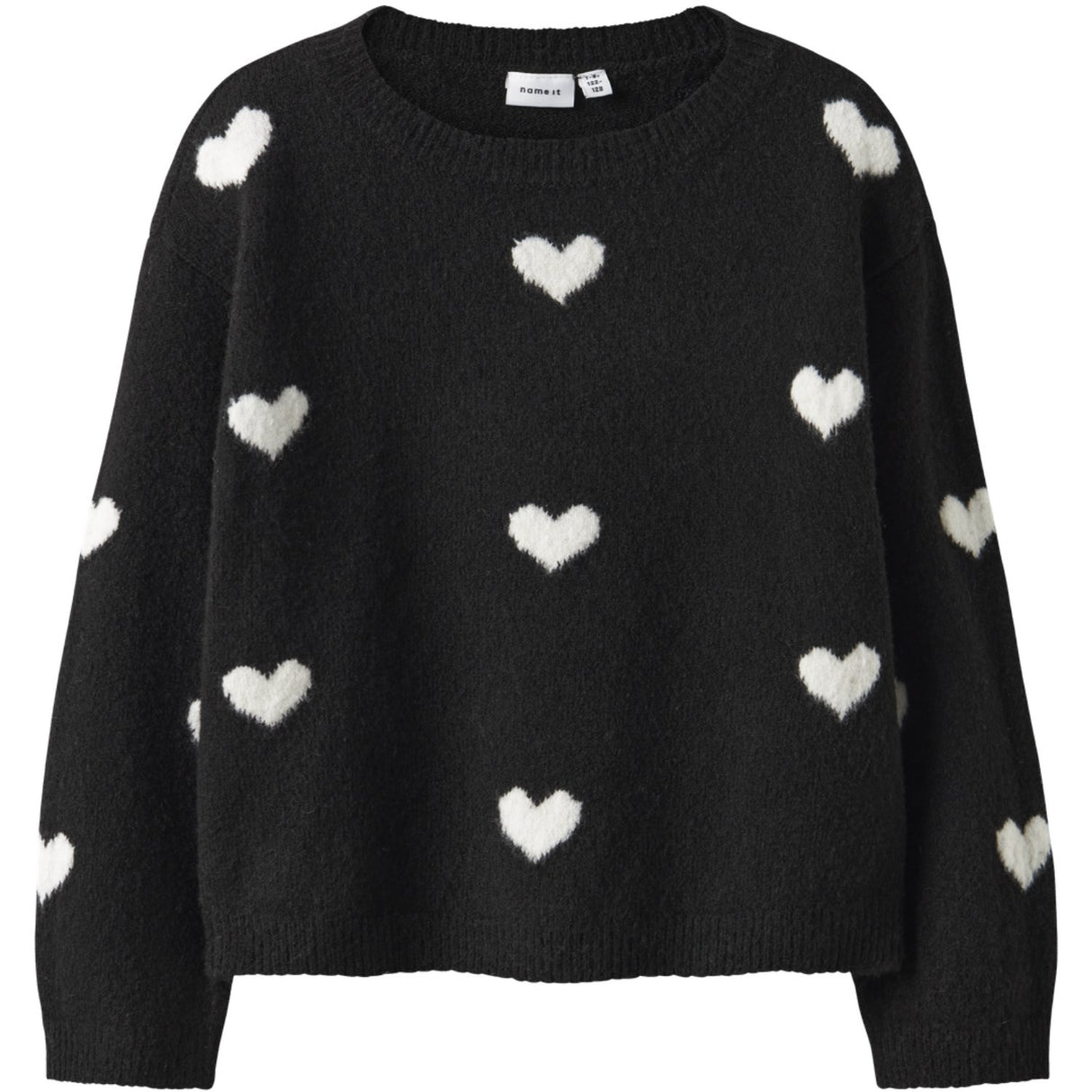 Name It Black Cloud Dancer Hearts Nkfona Ls Knit