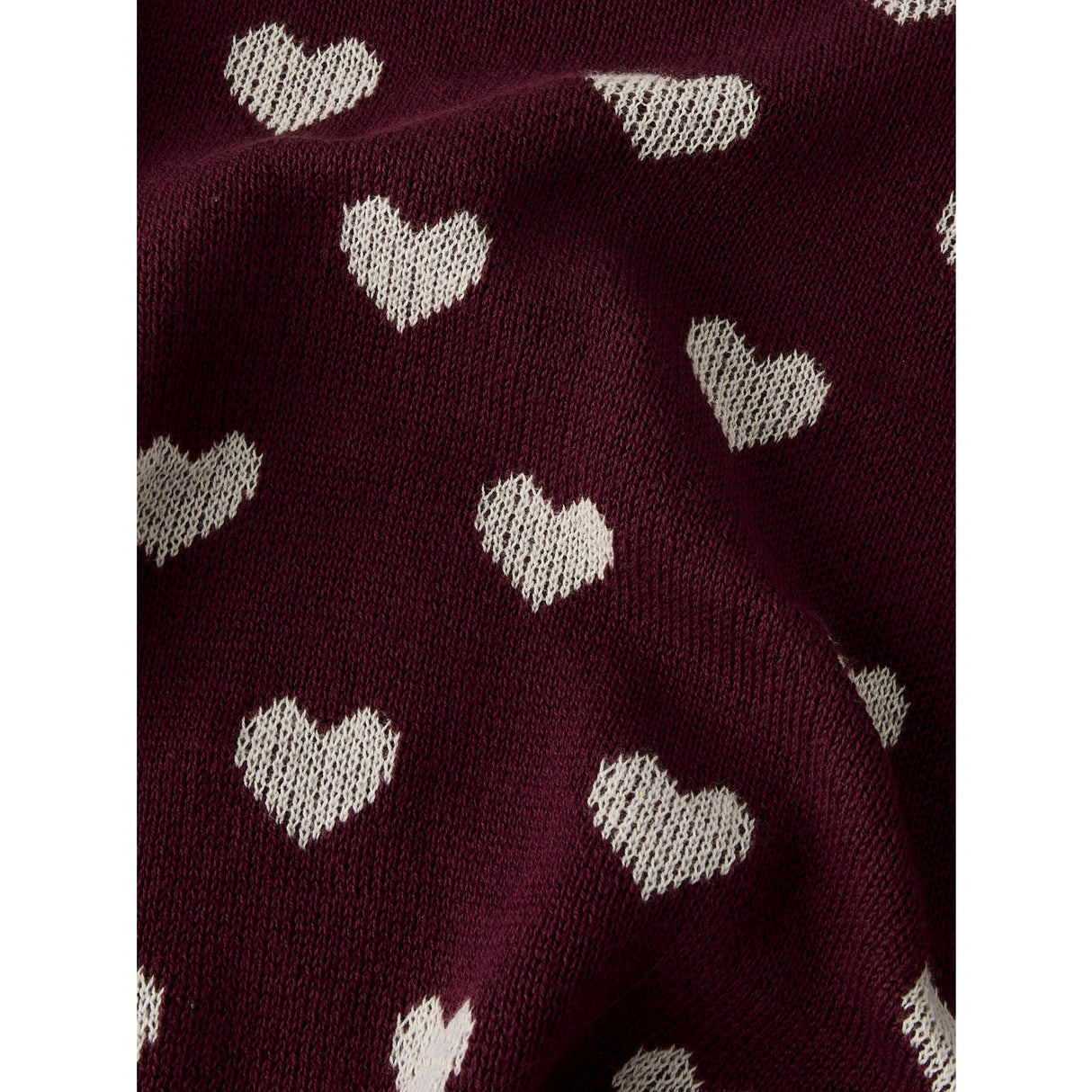 Name It Burgundy Peyote Heart Nmfoana Ls Knit