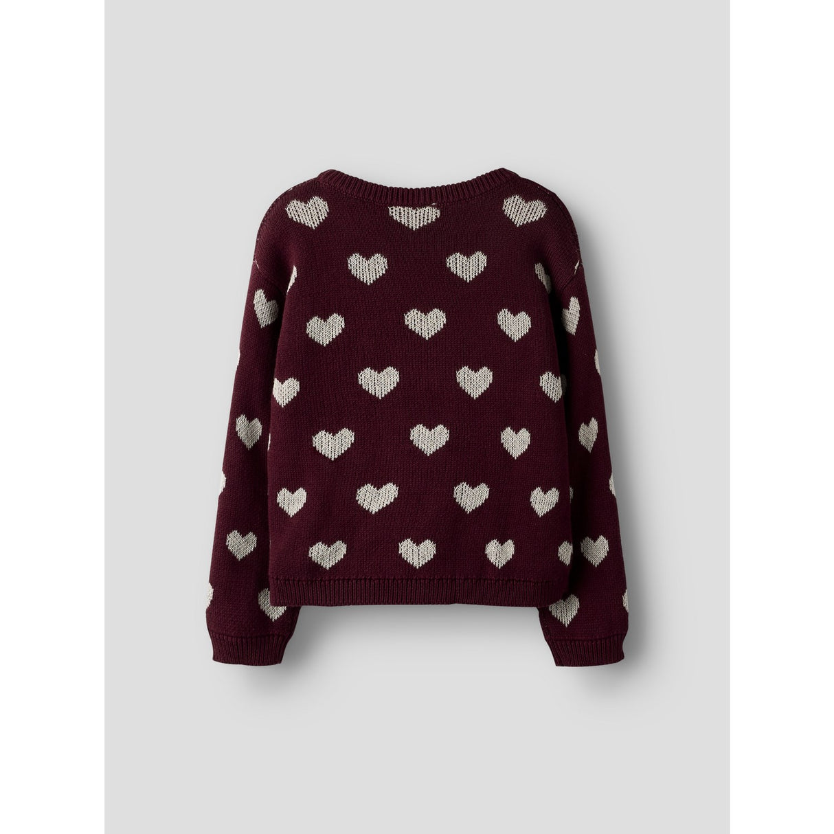 Name It Burgundy Peyote Heart Nmfoana Ls Knit