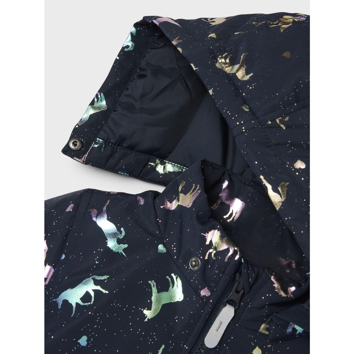 Name It Dark Sapphire Unicorn Nmfmaxi Pa Jacket Foil Aop Noos