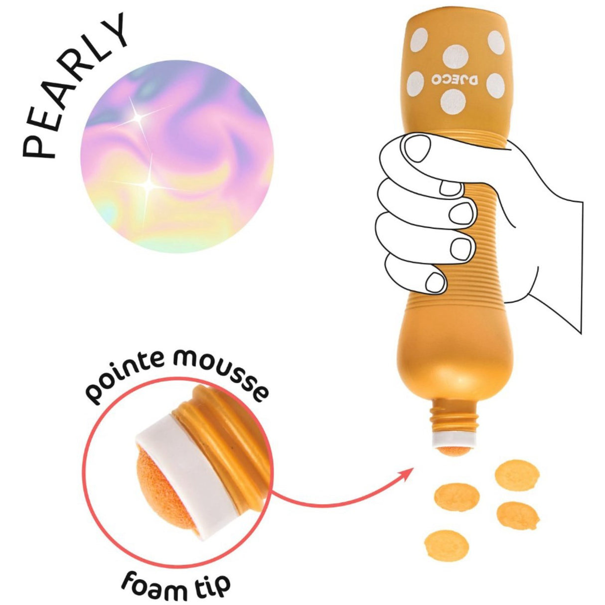 Djeco Foam Mother Of Pearl Markers