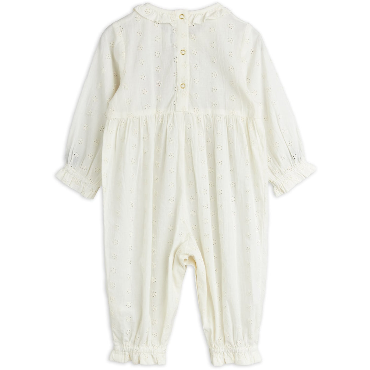 Mini Rodini White Strawberry Emb Schiffli Jumpsuit