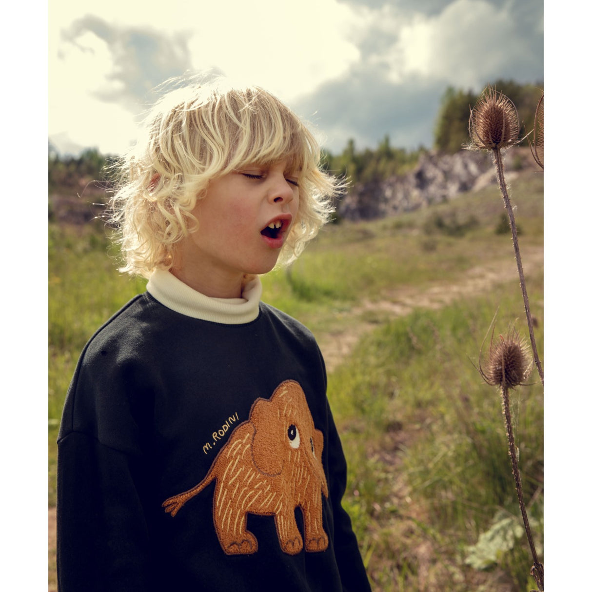 Mini Rodini Black Mammoth Chenille Sweatshirt