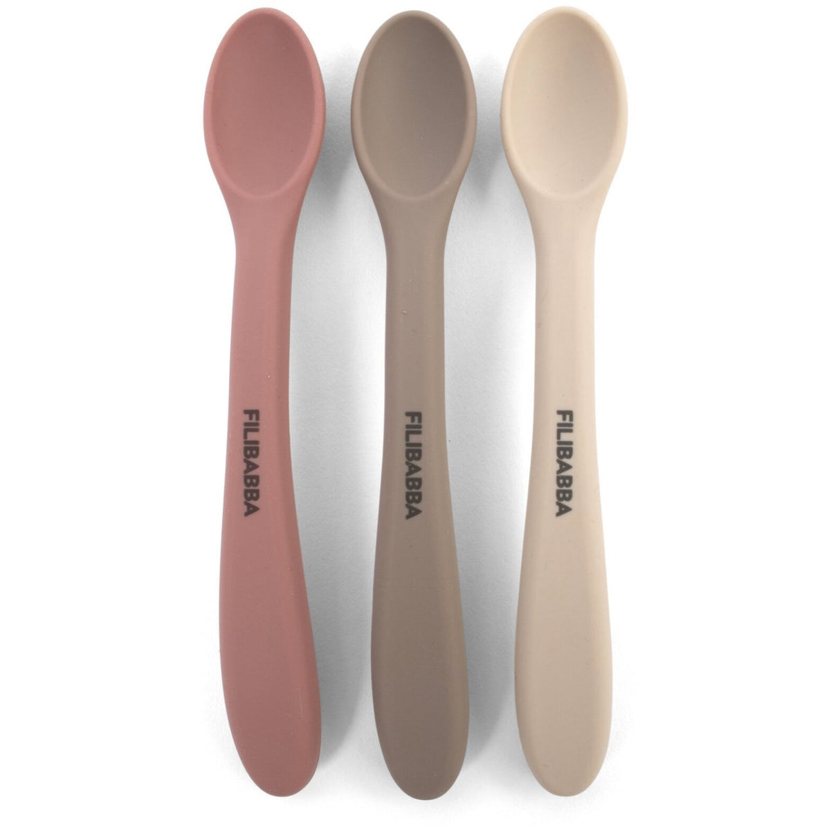 FILIBABBA Rose Mix Silicone Feeding Spoons 3-Pack