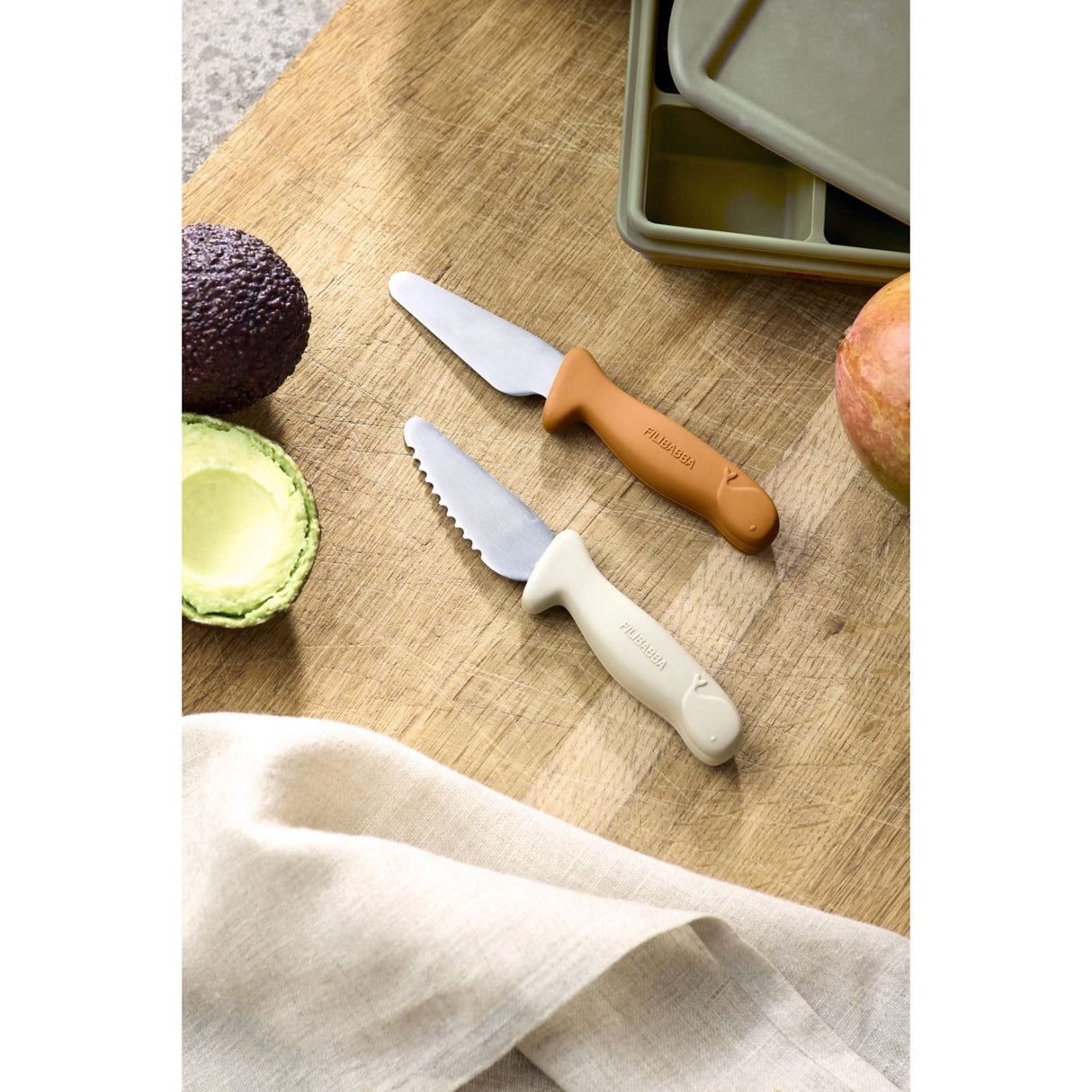 FILIBABBA Pumpkin + Offwhite Beginner's Cutting Knives 2-Pack