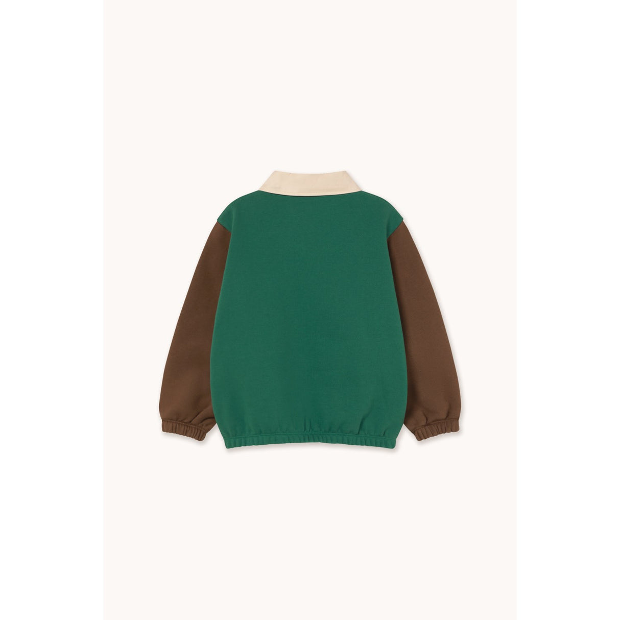 TinyCottons Dark Green Color Block Polo Sleeve T-Shirt