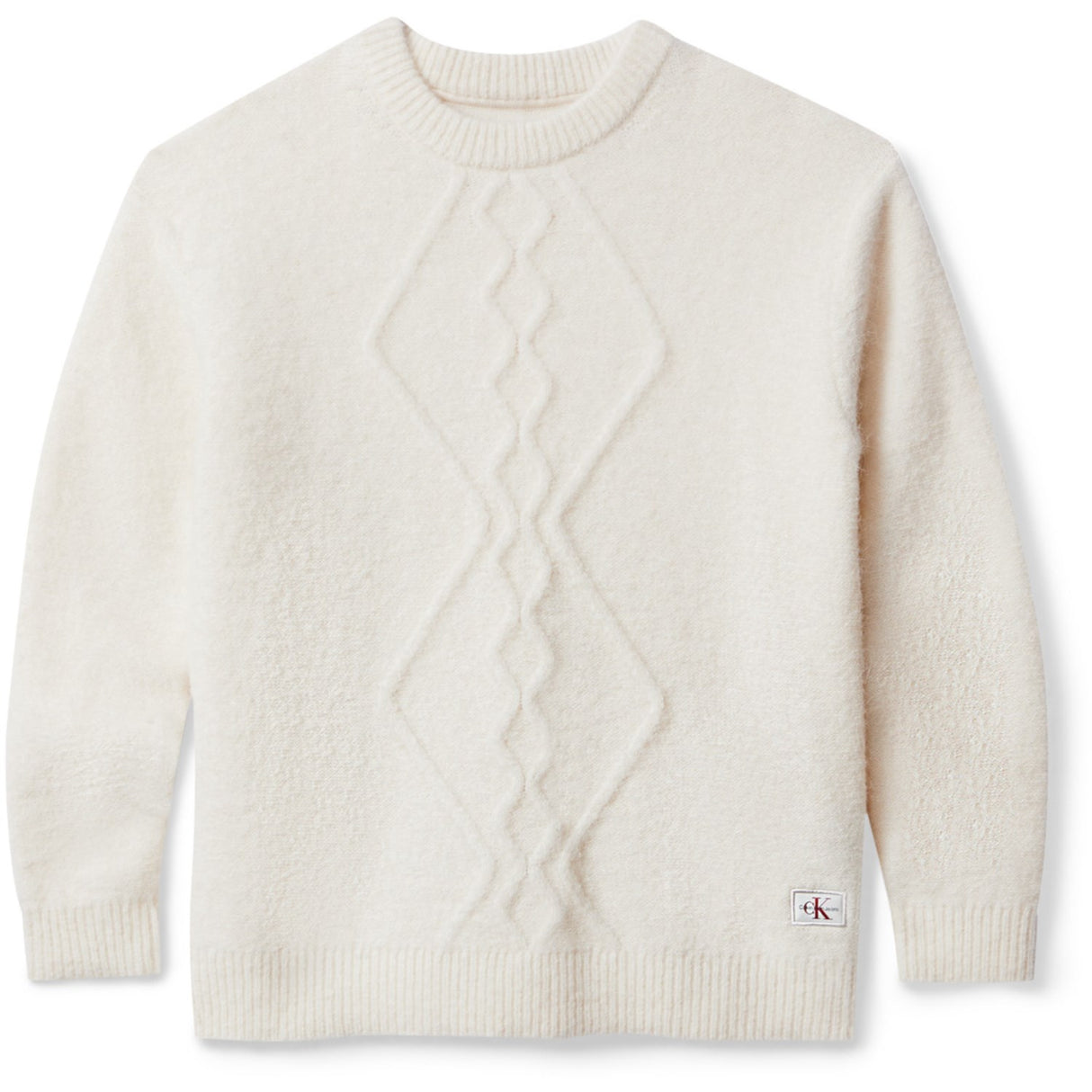 Calvin Klein Whitecap Gray Fluffy Sweater