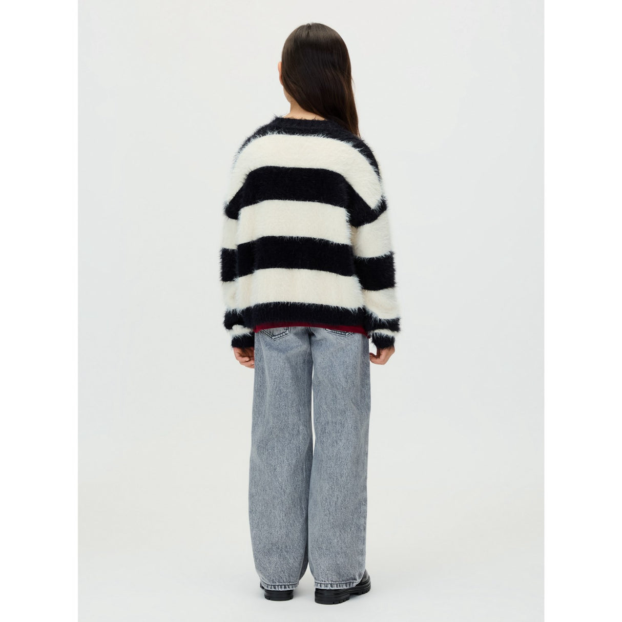 Calvin Klein Whitecap Gray / Ck Black Ck Stripe Cn Sweater