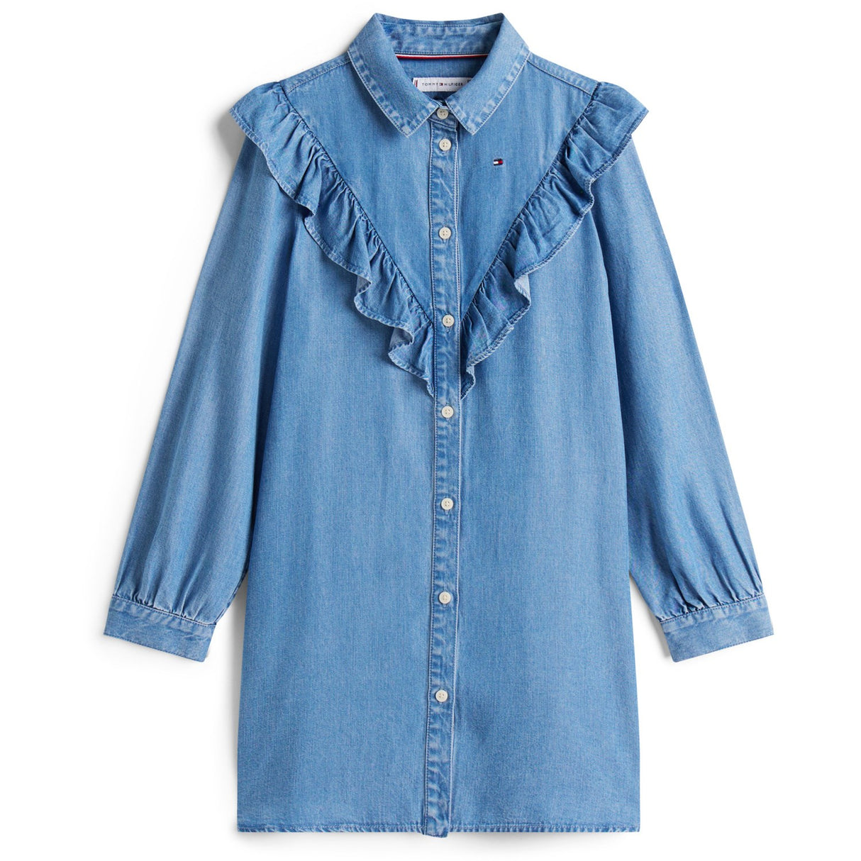 Tommy Hilfiger Denim Ruffle Shirt Dress