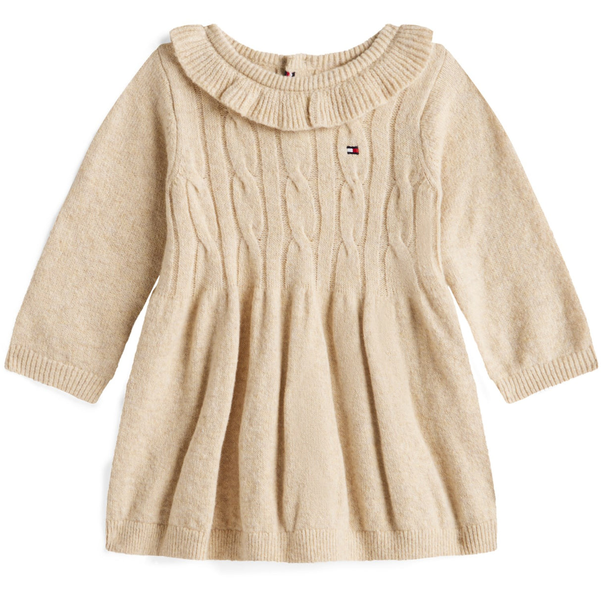 Tommy Hilfiger Malted Milk Heather Cable Sweater Dress Ls