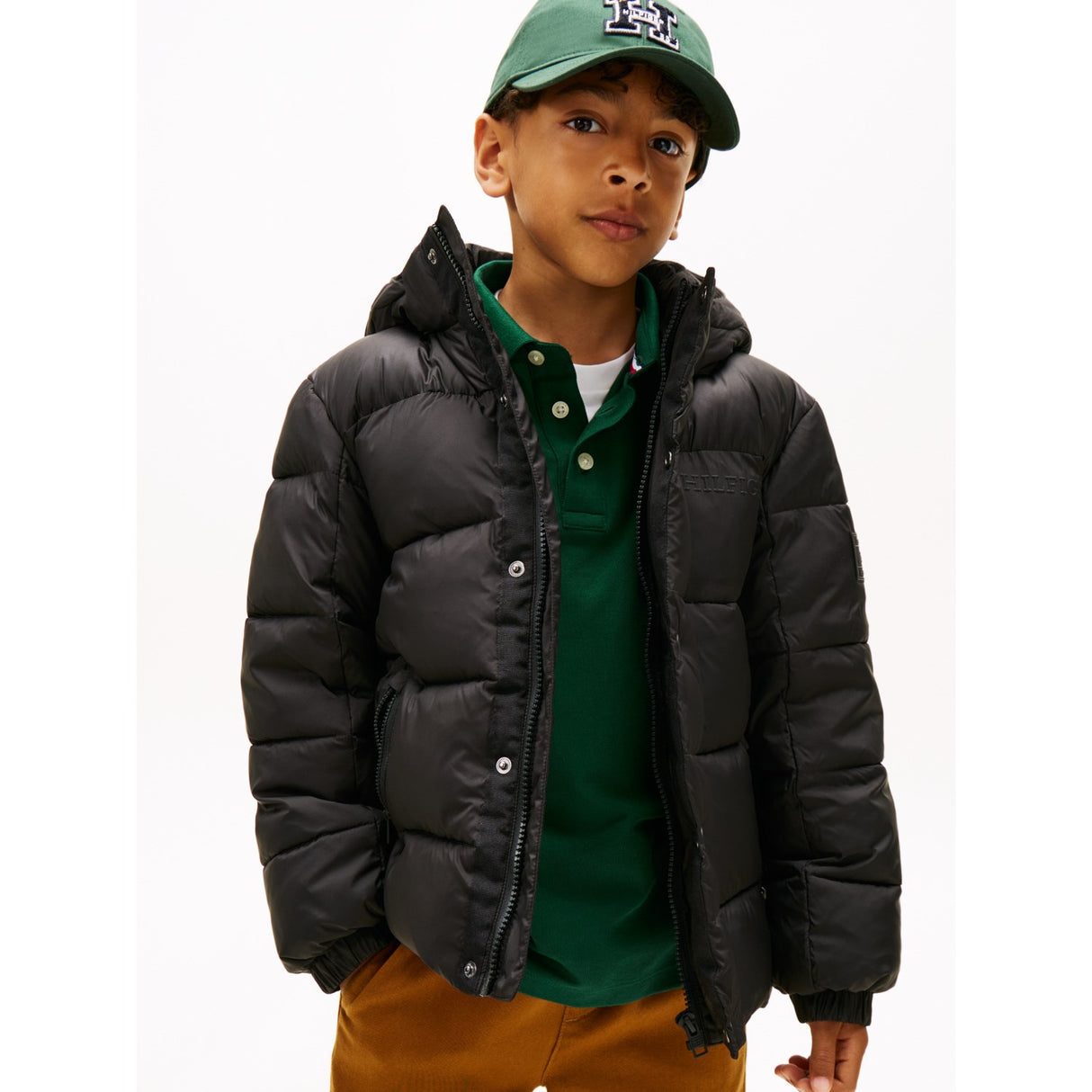 Tommy Hilfiger Black Matt And Shine Embossed Jacket