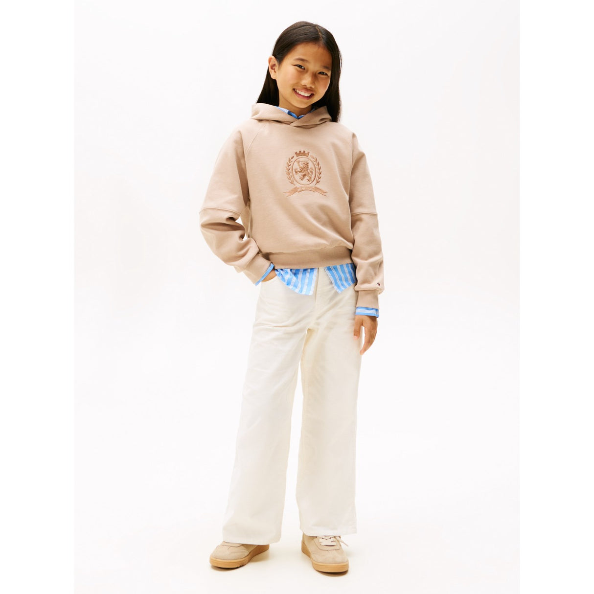 Tommy Hilfiger Malted Milk Tonal Crest Hoodie