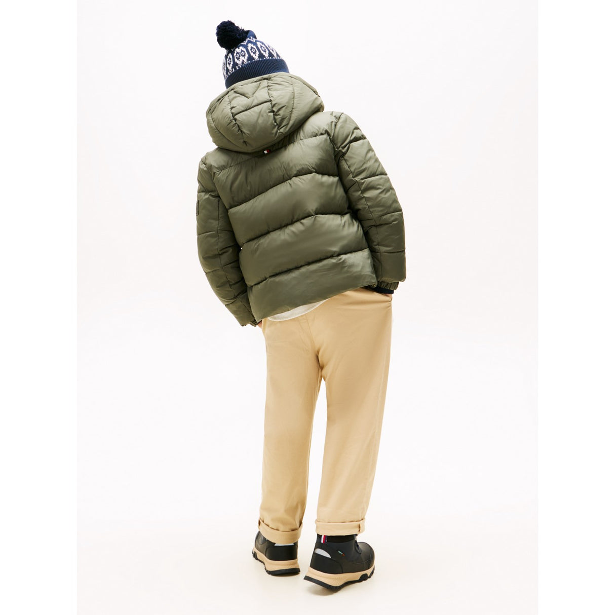 Tommy Hilfiger Pewter Green Matt And Shine Embossed Jacket