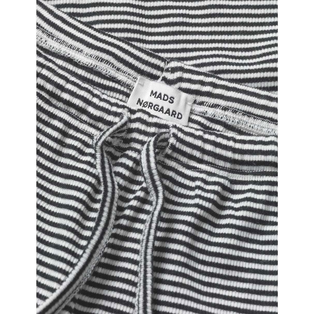 Mads Nørgaard Black/Vanilla Ice 2X2 Cotton Stripe Verona Pants