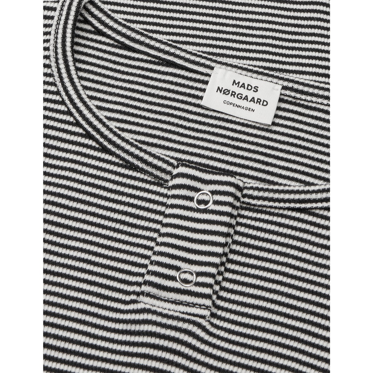 Mads Nørgaard Black/Vanilla Ice 2X2 Cotton Stripe Tala Tee Ls