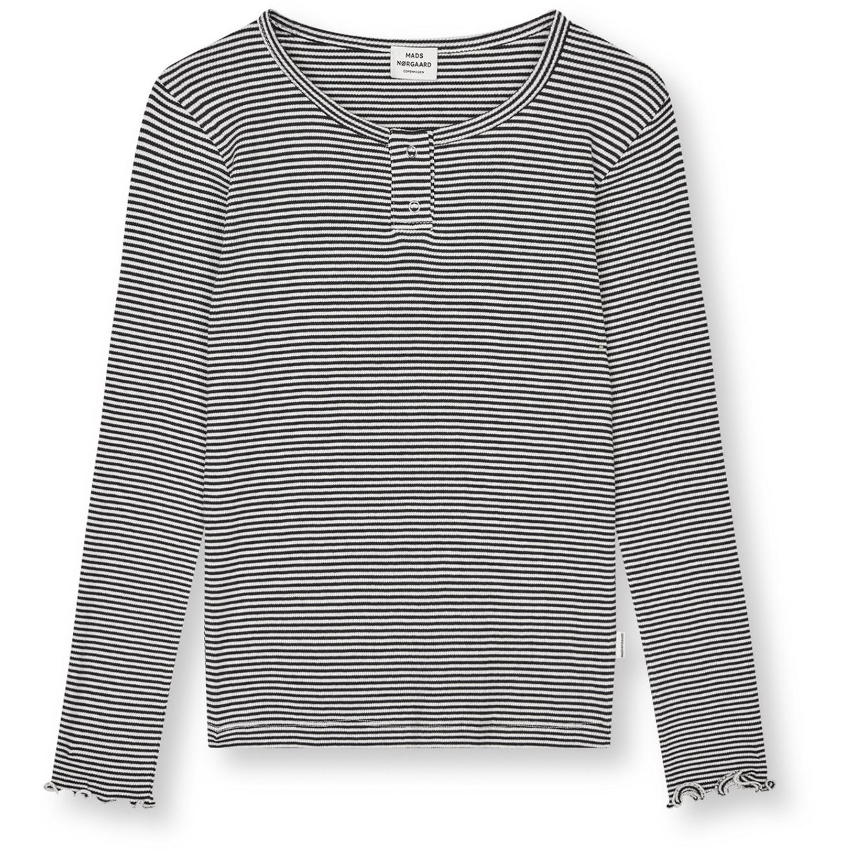 Mads Nørgaard Black/Vanilla Ice 2X2 Cotton Stripe Tala Tee Ls