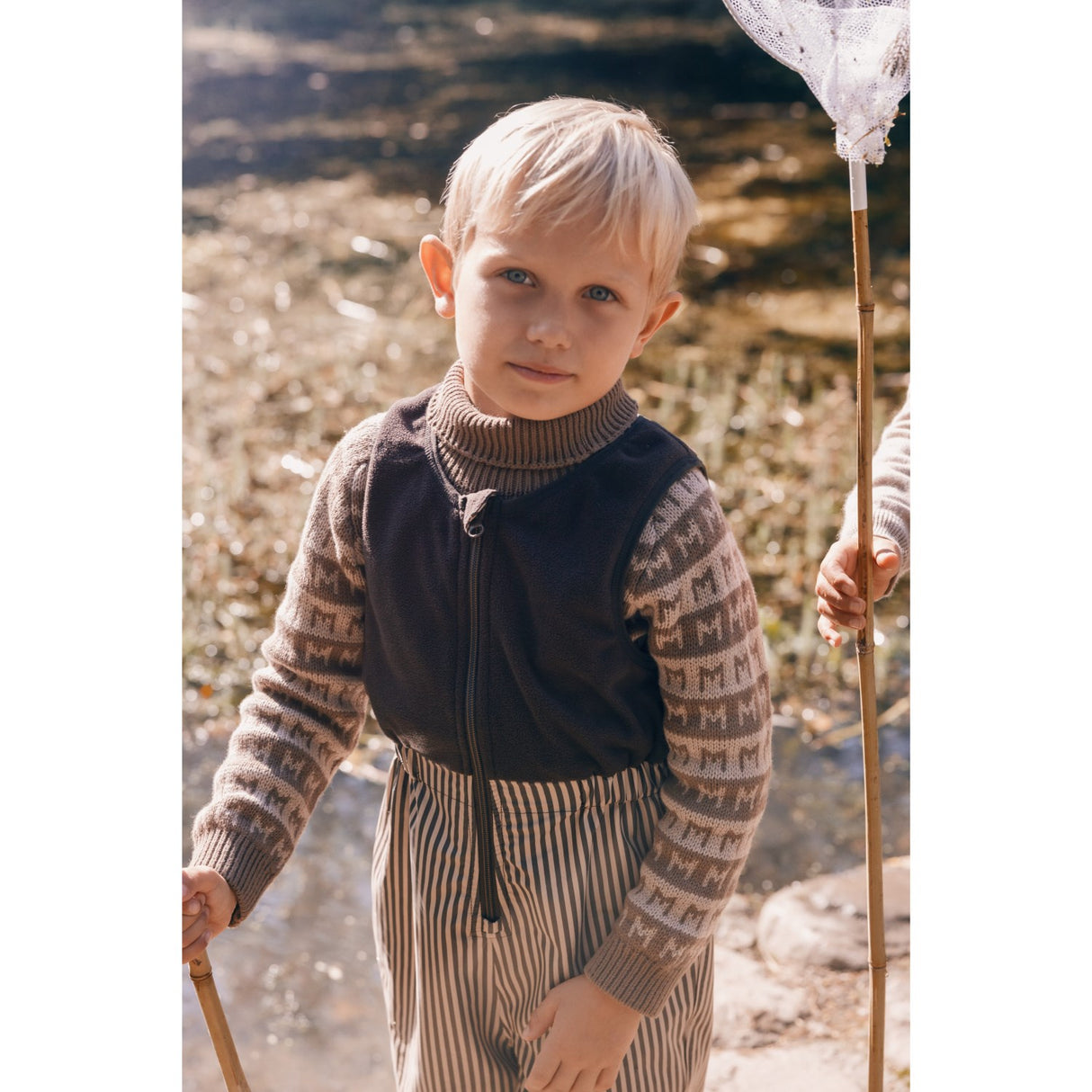 MarMar Heavy Knit Pattern Terre Stripe Talmi Knit Blouse