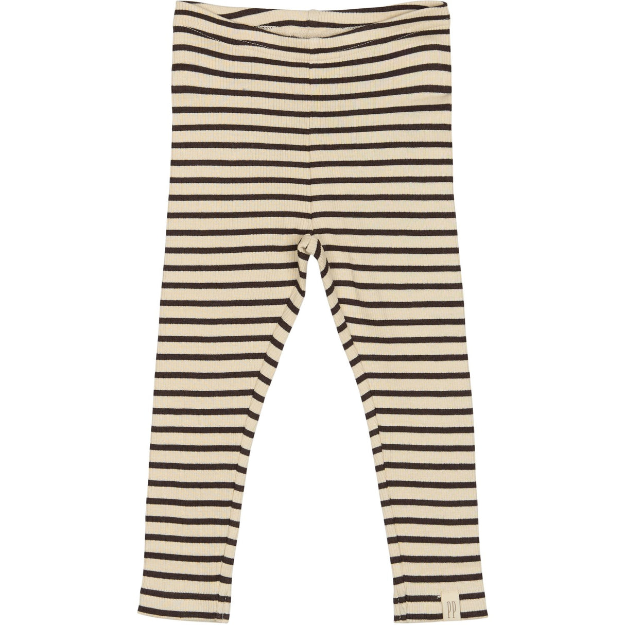 Petit Piao Coffee Bean/off White Legging Modal Striped