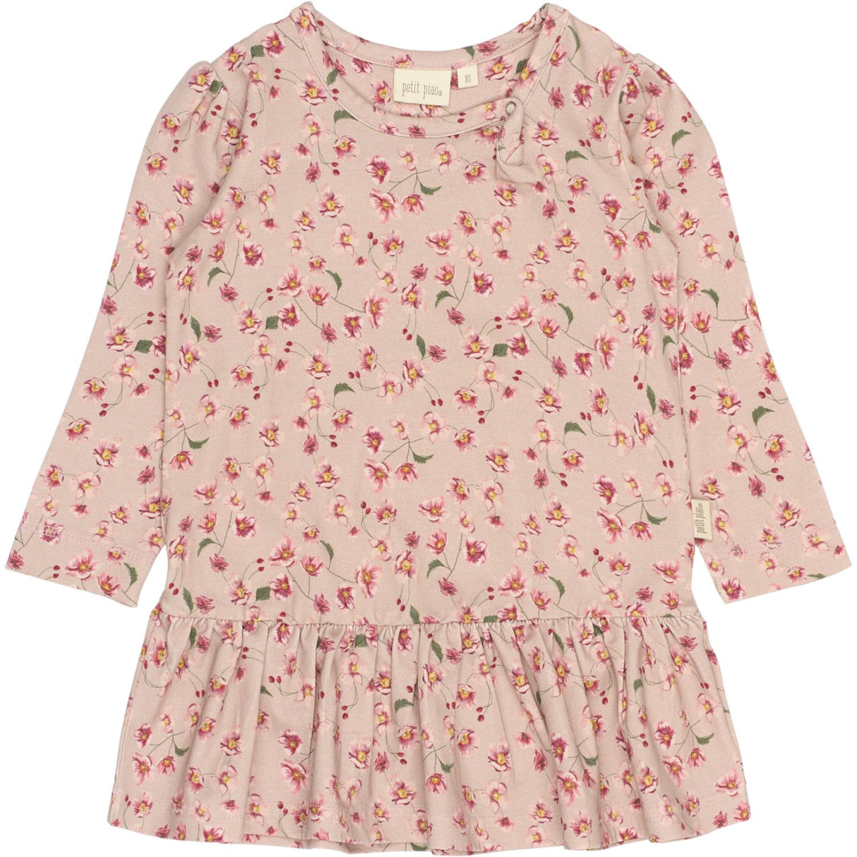 Petit Piao Autumn Anemon Dress L/S Gather Printed