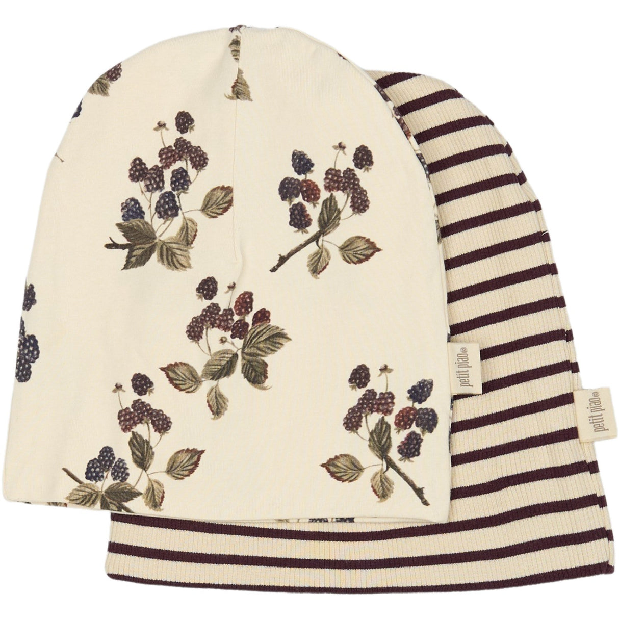 Petit Piao Black Berry Beanie Hat 2 Pack